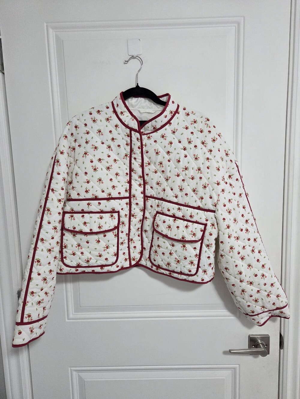 NWT - 7 For All Mankind Women's Floral Quilted Cropped Jacket - Size L